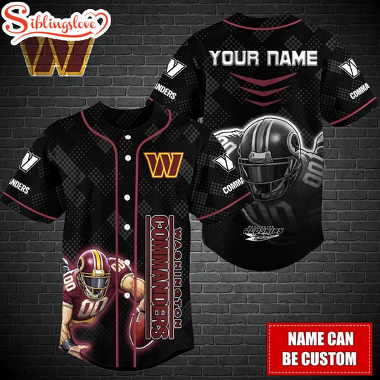 Custom Name football Washington Commanders Mascot Baseball Jersey