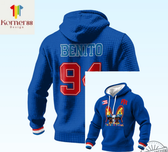 Puerto Rico Print Waffle Hoodie