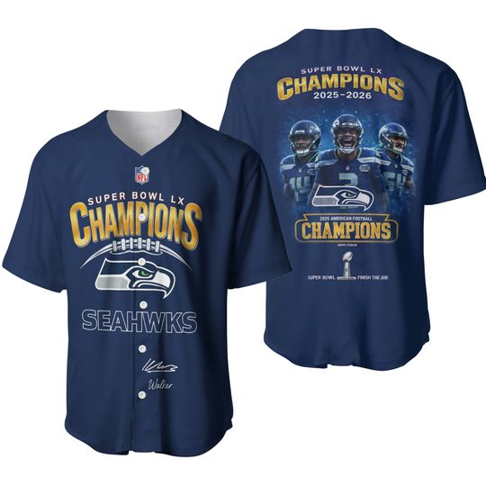Seattle Seahawks Super Bowl Champions 2026 Baseball Jersey
