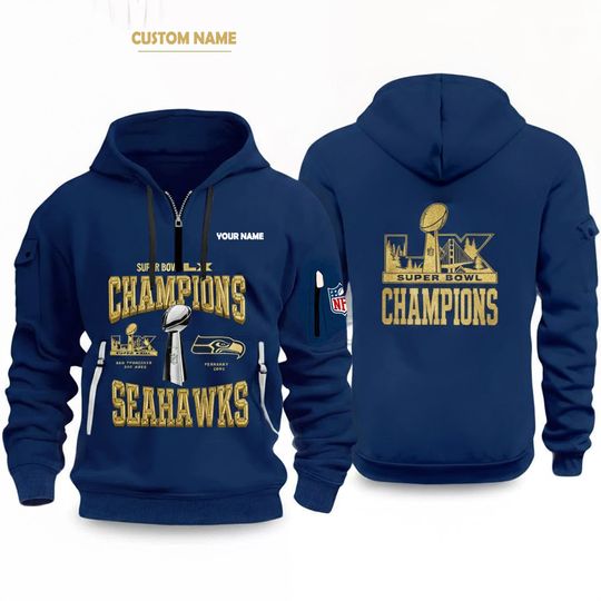 Seattle Seahawks Super Bowl LX Champions Limited Edition Quarter Zip Hoodie