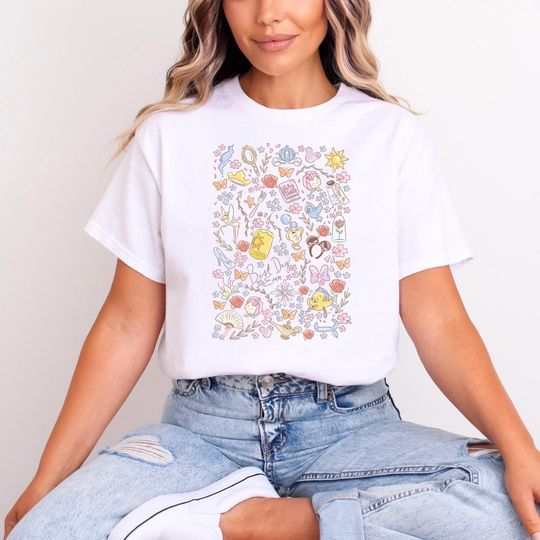 Discover Best Day Ever Disney T-shirt Flowers and Characters