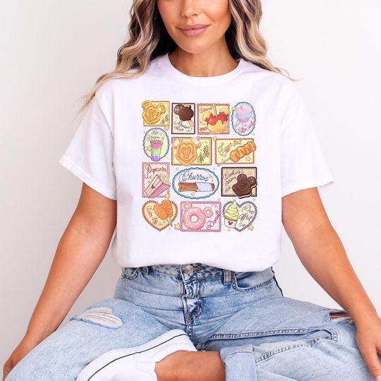 Discover Disney Snacks Stamps T-Shirt for Adult and Kids