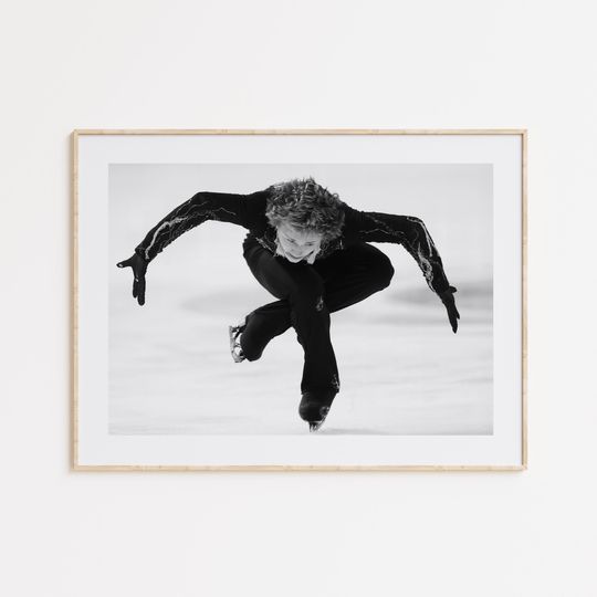 Discover Ilia Malinin Poster, Quad God Figure Skater, First Quad Axel, Ice Skating Wall Art, Black and White Wall Art, Photograph Prints, Sport Gift