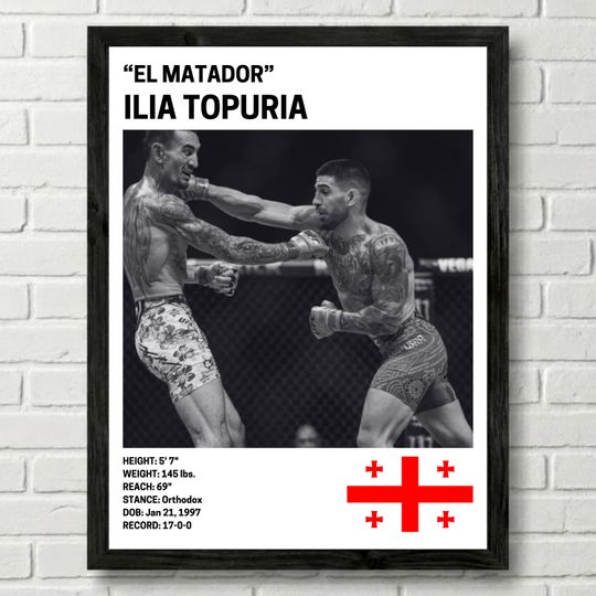 Ilia Topuria Poster - UFC MMA Fighter Wall Art Print for Home Gym and Man Cave