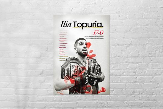Discover Ilia Topuria UFC Poster Print