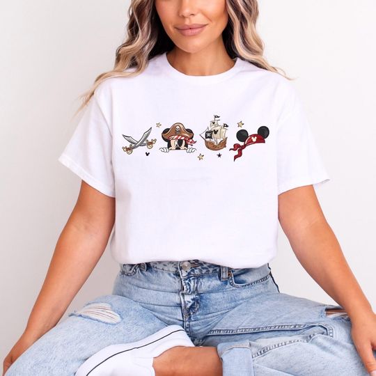 Discover Mickey Hat Pirates life Disney Inspired T.shirt, Adult and Kids, Various Colours