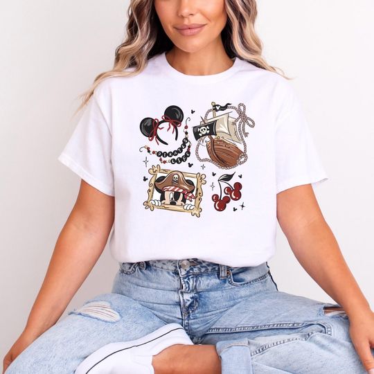 Discover Minnie Ears Pirates life Disney Inspired T.shirt, Adult and Kids, Various Colours