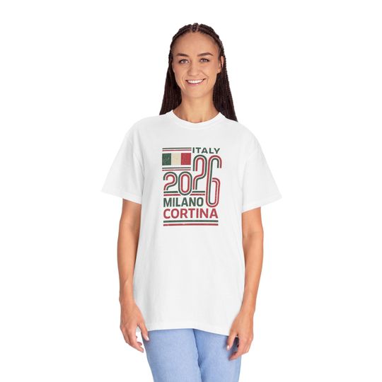 Discover Milano Cortina 2026 T-Shirt, Italian Alps Winter Sports, Retro Graphic
