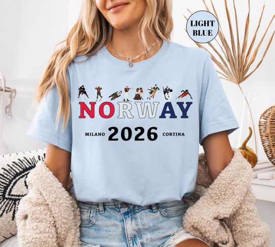 Discover Norway Winter Sports Shirt Skiing 2026 Italy Milano Cortina Games Snowboarding Skating T-Shirt Sliding Curling Norwegian Team Tee