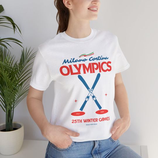 Discover Milano Cortina Olympics Ski Crossed Skis T-Shirt | Italy Winter Games 2026