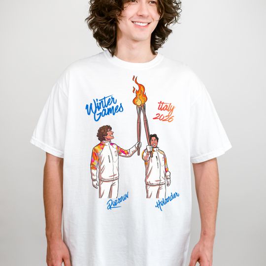 Discover Hollander Rozanov Olympic Rivalry Shirt, Hollanov Couple Global Games Graphic Tee, Winter Sports 2026