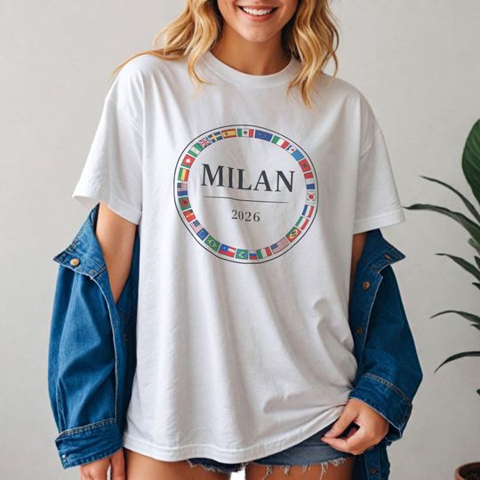 Discover Milano Italy 2026 shirt, Vintage Winter Sports shirt, Retro City Souvenir Shirt, Unisex Cozy Gift, 2026 Winter Sports shirt