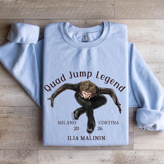 Ilia Malinin Quad Jump Legend World Champion Shirt, Figure Skating Legend Sweatshirt, Skating Fan Apparel
