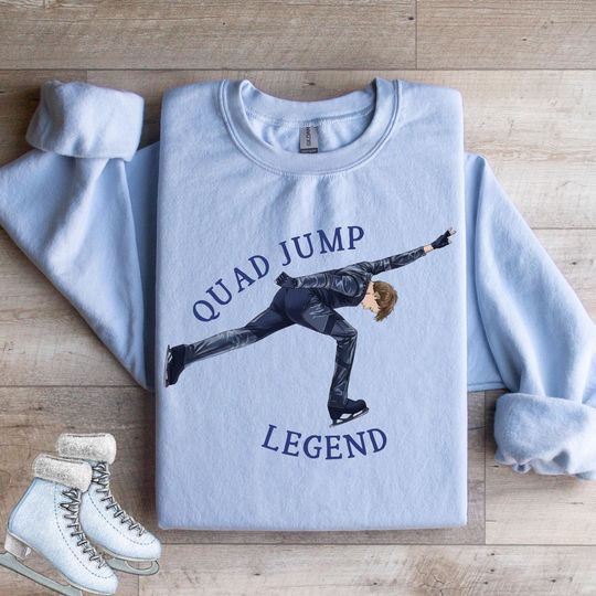 Discover Quad Jump Legend Figure Skating Shirt, World Champion Ilia Malinin Apparel, Winter Sports Sweatshirt, Figure Skater Gift
