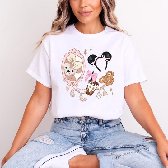 Discover ShellieMay Duffy Bear Girl T-Shirt, Heart Print Disney Tee