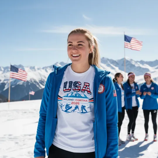 Discover Olympic Winter 2026 T-Shirt, USA Team, Milano Cortina, Full Size
