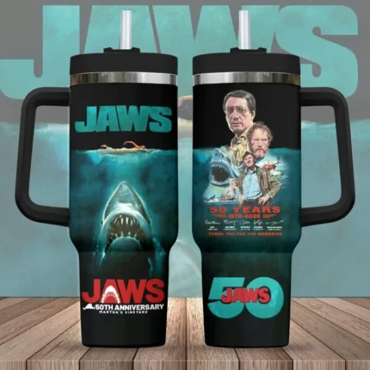 Discover Jaws 50 Years 1975-2025 40oz Stanley Tumbler