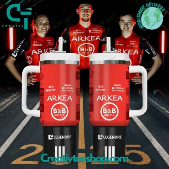 Discover Équipe Arkéa – B&B Hotels Tour de France 2025 Tumbler 40oz with Handle