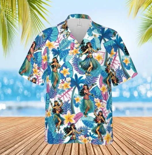 Discover Hula Girls Dancing Hawaiian Shirt - Beautiful Hula Dancer