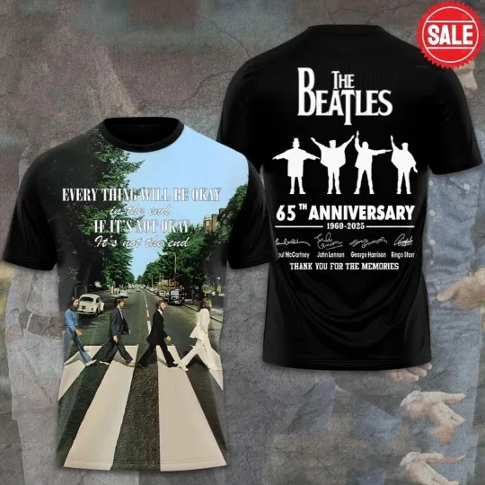 The Beatles 65th Anniversary 3D T Shirt