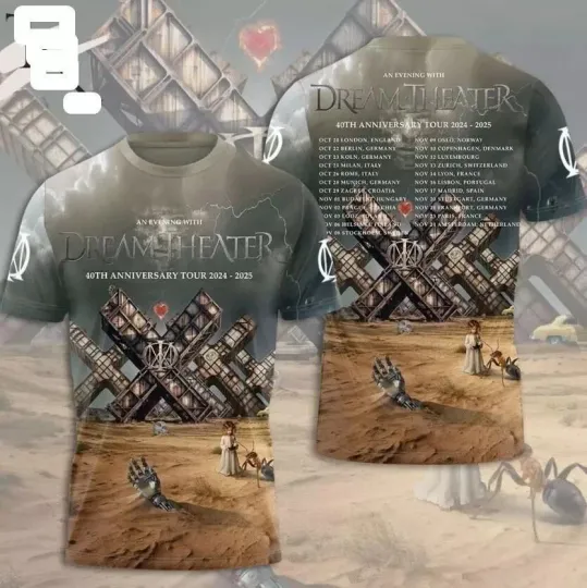 Discover Dream Theater 40th Anniversary Tour 2024-2025 3D T-Shirt