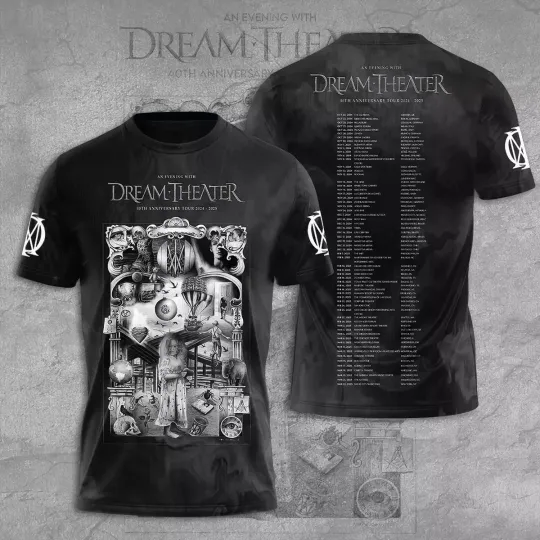 Discover Dream Theater 40th Anniversary Tour 2024-2025 3D T-Shirt