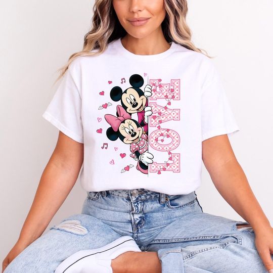 Discover Minnie Mickey Love T-Shirt for Adults & Kids