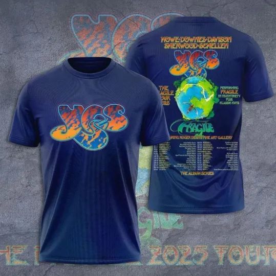 Discover Yes Band The Fragile Tour 2025 3D T-Shirt