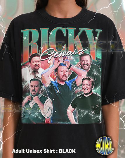 Discover Ricky Gervais Bootleg Shirt, Vintage Comedian Actor Funny Star Tee, 90s Retro Throwback T-shirt, Ricky Gervais Sweater