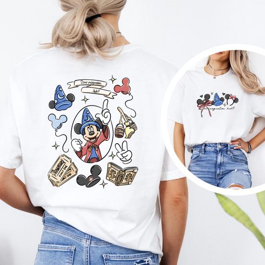 Discover Sorcerer Mickey Fantasmic T-Shirt, Disney Inspired, Double Sided