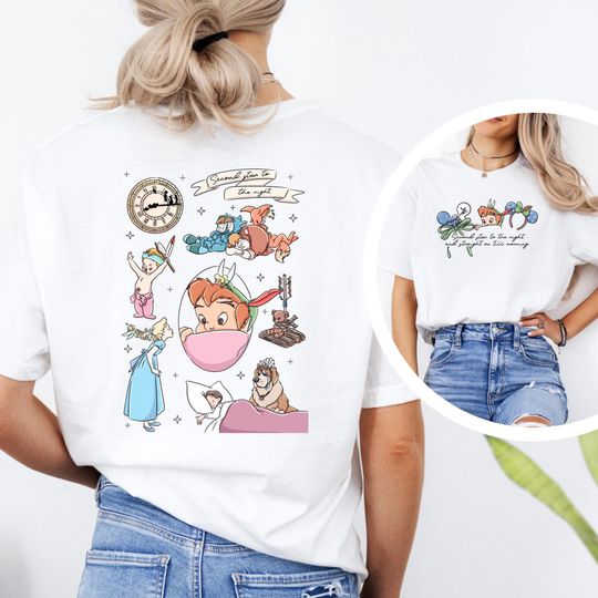 Discover Peter Pan Tinkerbell T-Shirt, Double Sided Disney Tee