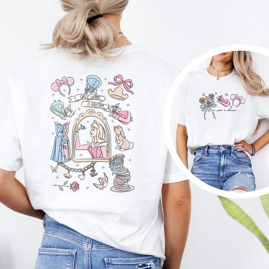 Discover Aurora Sleeping Beauty Disney Double Sided T-Shirt