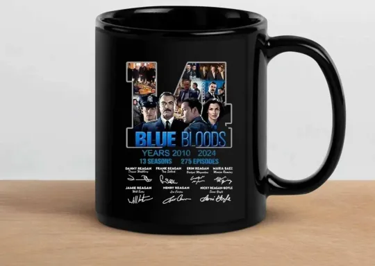 Discover Blue Bloods 14 Years 2010-2024 10 Seasons Signed Memory Coffee Mug