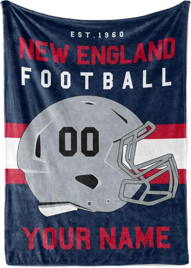 Discover Personalized Throw Blanket for Football Fans - Ships Next Day - Made in USA - Custom Fleece Name Blanket - Ideal for Youth Football Players & Adults