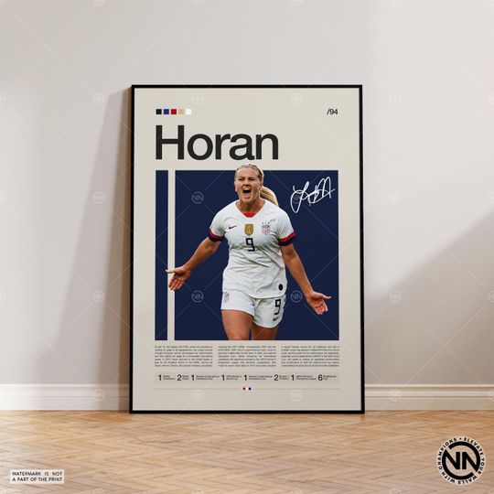 Discover Lindsey Horan Poster, USWNT Poster, Lyon Poster, Sports Poster, Football Player Poster, Soccer Wall Art, Sports Bedroom Posters