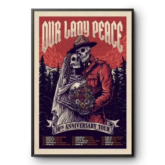 Discover Our Lady Peace 30th Anniversary Tour Poster 2025 Limited Edition Vertical Print