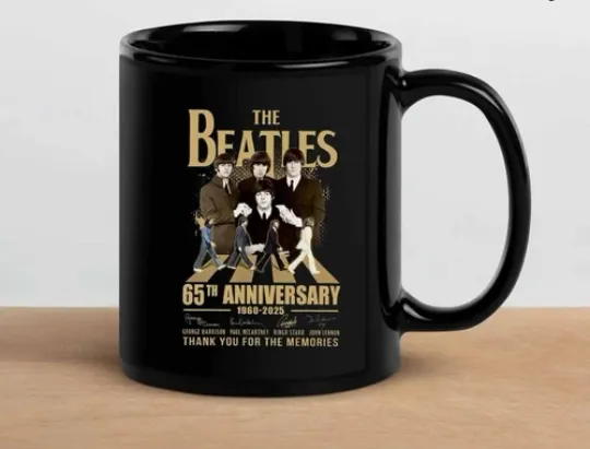 The Beatles Rock Band 1960-2025 65th Anniversary Coffee Mug