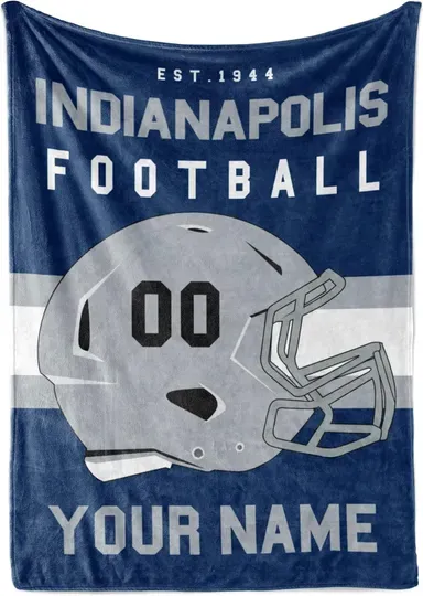 Discover Personalized Indianapolis Colts Blanket for Football Fan, Ideal for Youth Football Players & Adults