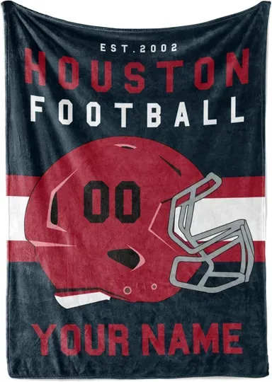 Discover Personalized Houston Texans Blanket for Football Fan, Ideal for Youth Football Players & Adults