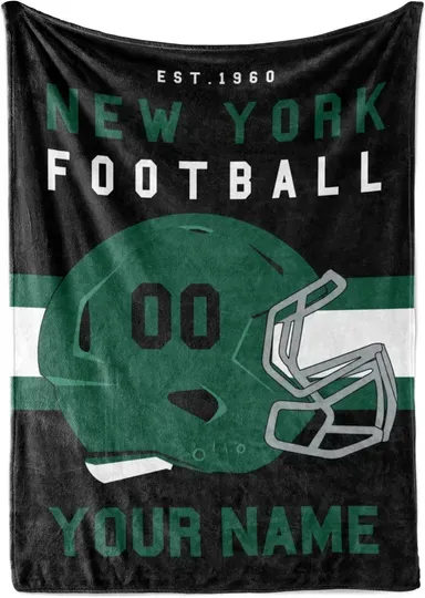Discover Personalized New York Jets Blanket for Football Fan, Ideal for Youth Football Players & Adults