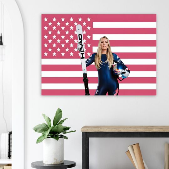 Discover Lindsey Vonn Custom Pink American Flag Tapestry