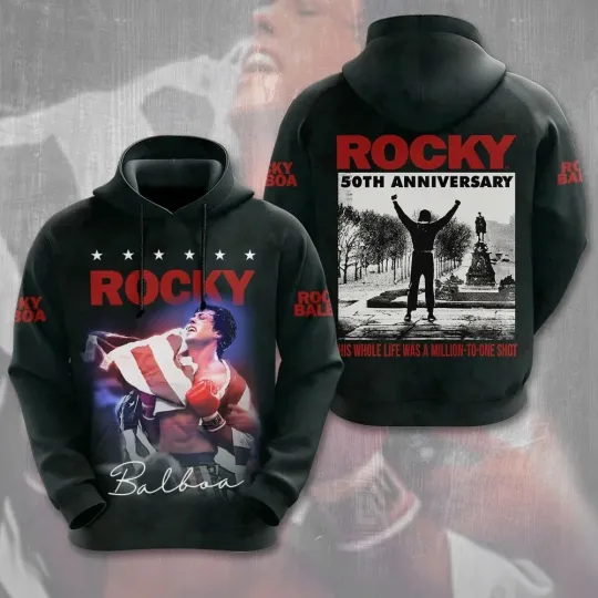 Discover Rocky Balboa 50th Anniversary 3D Apparel Hoodie
