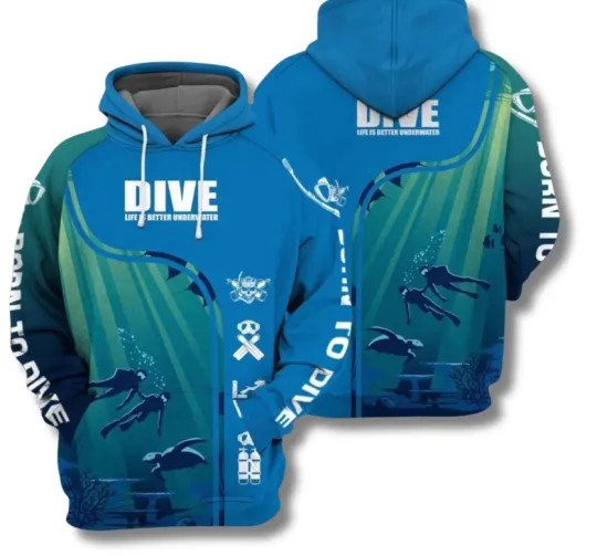 Discover Scuba Diving 3D Print Hoodie- Ocean Life Pullover