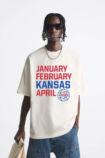 Discover Kansas Madness Tee: Collage Basketball Shirt | March Madness