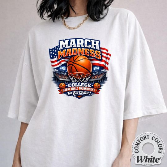 Discover March Madness Basketball Tee  Funny Game Day College Sports Shirt | Season Gift for Sports Mom & Basketball Lover