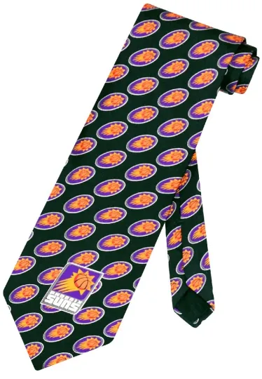 Discover Phoenix Suns Silk Neck Tie NBA Logo Pattern Men's Tie