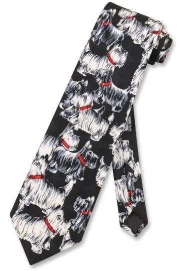 Discover Scottish Poodles Pattern Neck Tie for Men