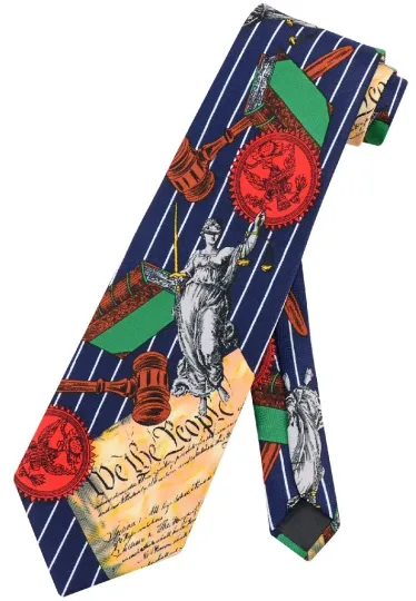 US Constitution Necktie We The People Lady Justice Lawyer Men's Tie