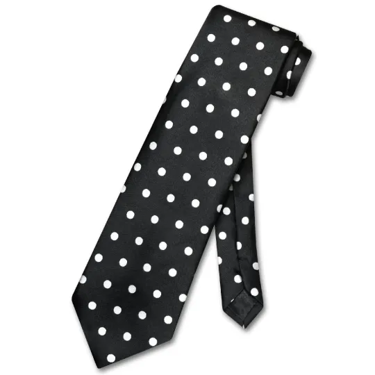 Vesuvio Napoli Black Polka Dot Men's Neck Tie
