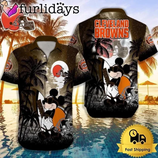 Discover Personalized Cleveland Football Brownss Team Hawaiian Shirt Button Down Unisex
